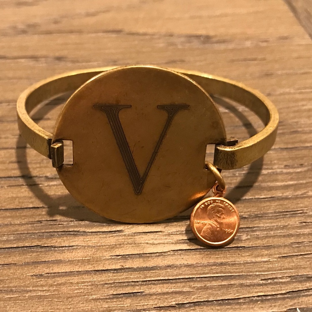 Top Shelf Brass Initial bracelet